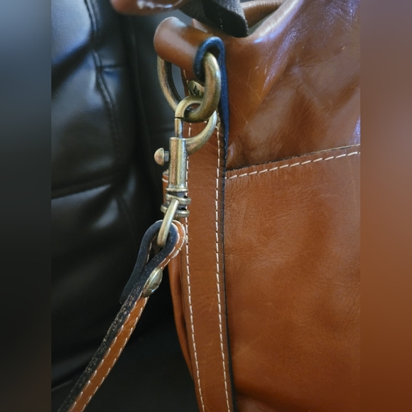 - Patricia Nash Carducci Pocket Tote Brown Tan Smooth Leather Handbag ZIP … - Picture 3 of 7